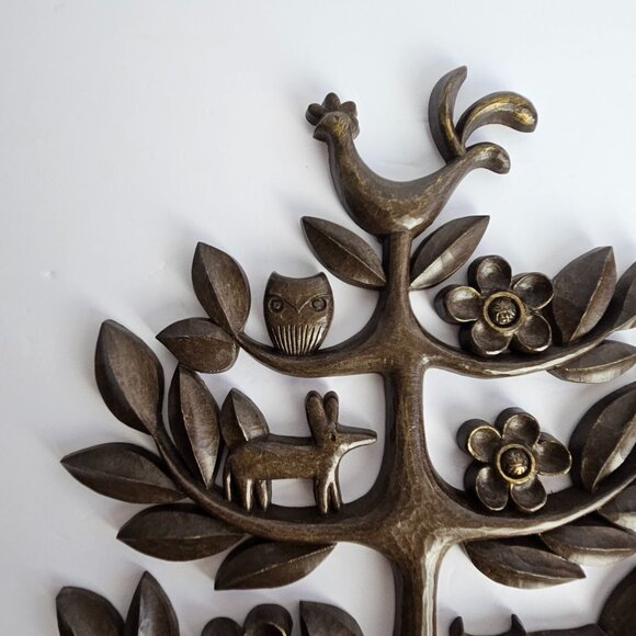 Vintage Homeco Tree of Life Wall Decor – Pair of Mid-Century Syroco Style Plaque - Picture 16 of 16